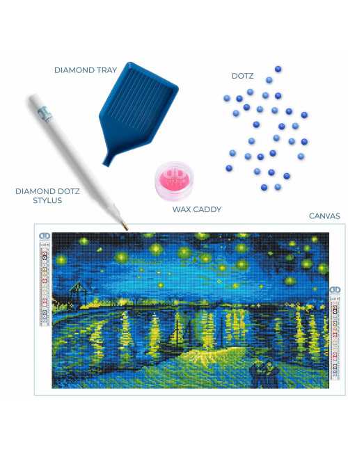 Καμβάς Ψηφιδωτό Diamond Dotz 35x62cm Starry Night Over the Rhône Van Gogh