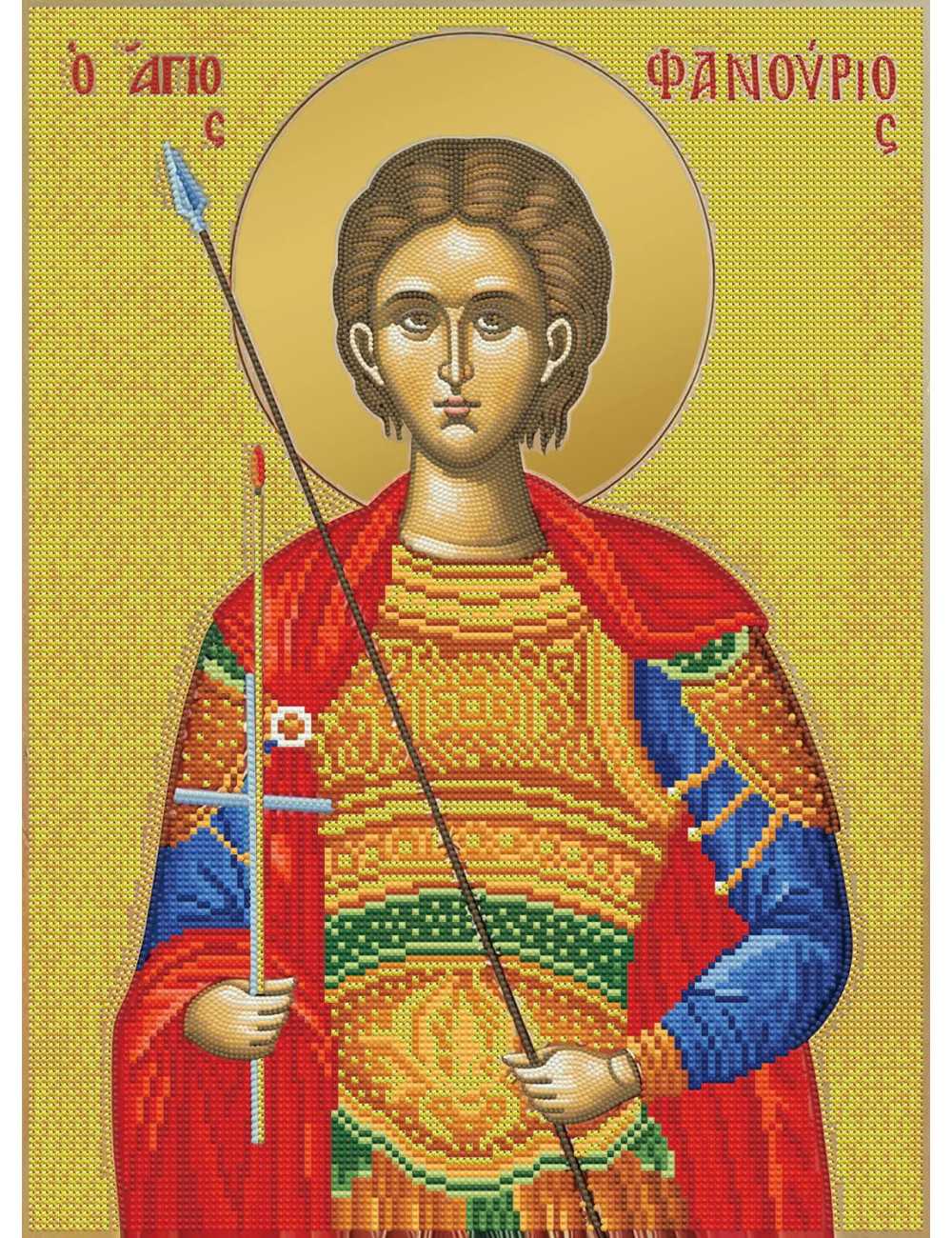 Καμβάς Ψηφιδωτό Diamond Dotz 37x52cm Άγιος Φανούριος