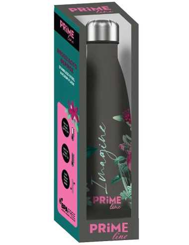 Θερμός 500ml PrimeLine Ανοξείδωτος Black Flowers