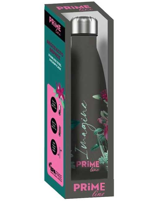 Θερμός 500ml PrimeLine Ανοξείδωτος Black Flowers