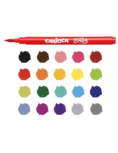 Μαρκαδόροι Carioca 20χρ Super Brush Πινέλο