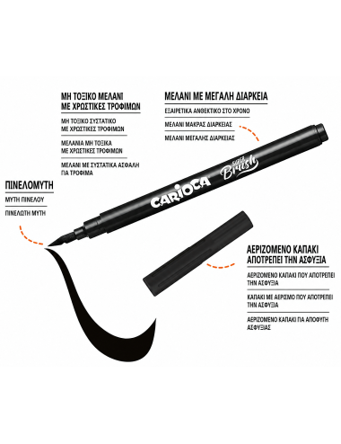 Μαρκαδόροι Carioca 20χρ Super Brush Πινέλο