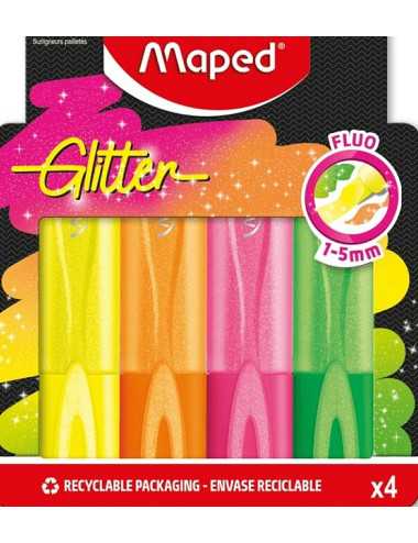 Μαρκαδόροι Maped Υπογράμμισης Fluo’Peps Glitte 4τ