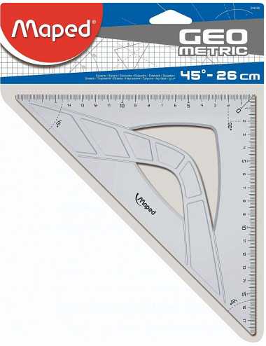 Τρίγωνο Maped 45° 26cm Geometric Cristal