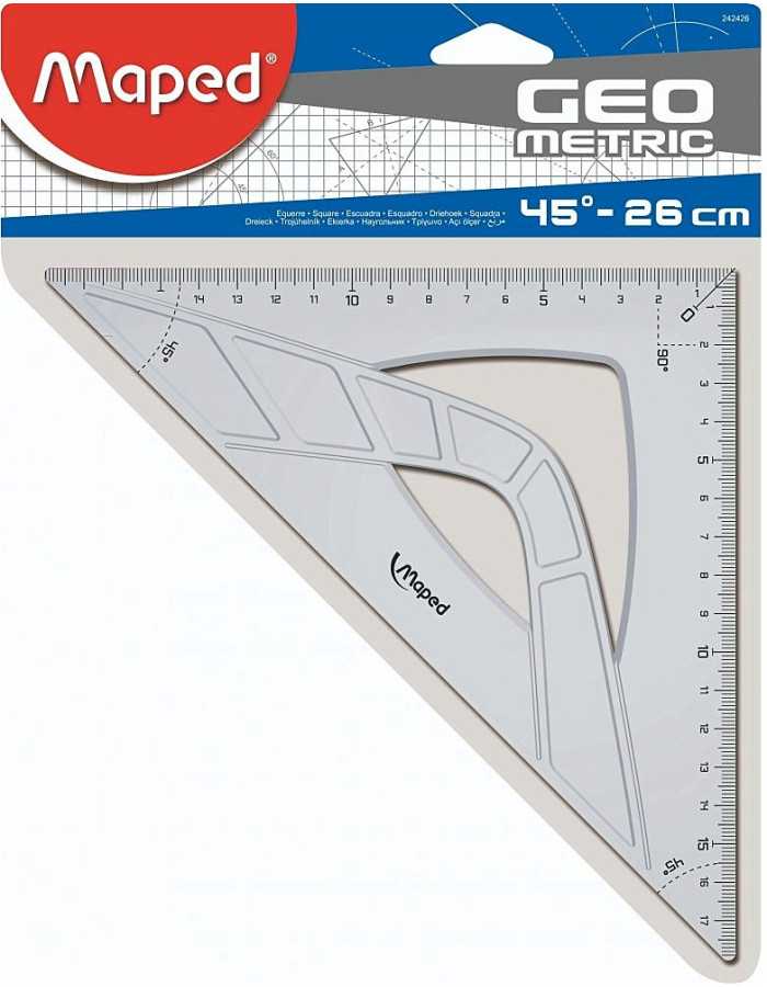 Τρίγωνο Maped 45° 26cm Geometric Cristal