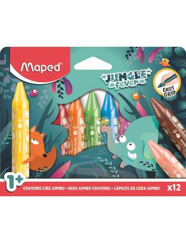 Κηρομπογιές Maped 12χρ Jungle Fever Wax Maxi