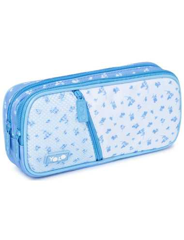 Κασετίνα Yolo Box Τριπλή Blue flowers