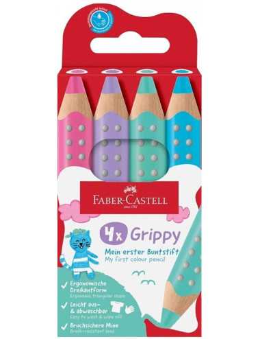 Ξυλομπογιές Faber Castell 4χρ Grippy Με Ξύστρα