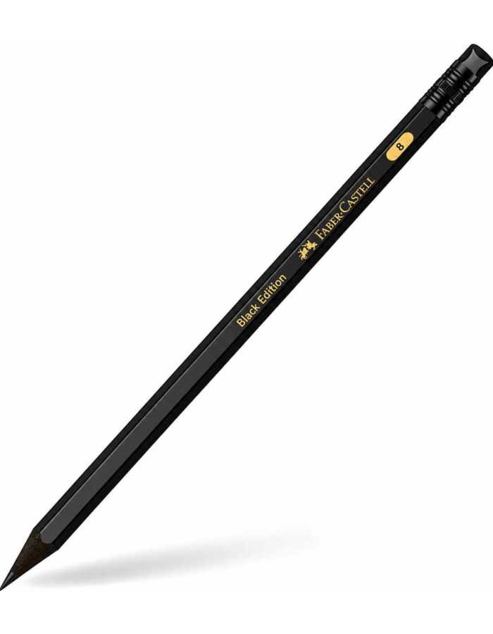 Μολύβι Faber Castell Black Edition B με Γόμα Μαυρο