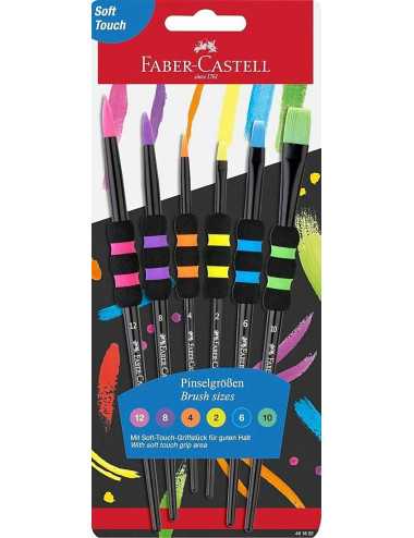 Πινέλα Faber Castell Σετ Soft Touch Στρογγυλά & Πλακέ
