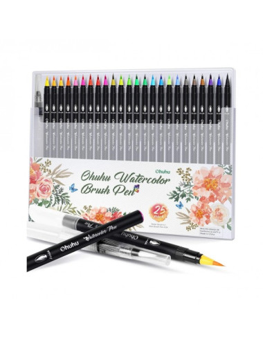 Μαρκαδόροι Ohuhu 25χρ Watercolor Brush Pens Single Brush