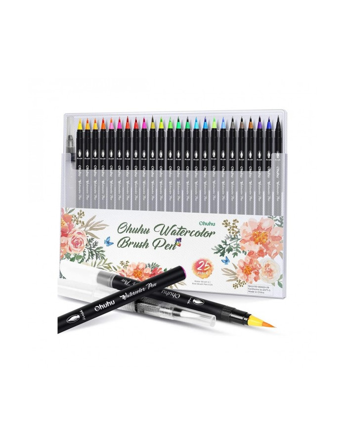 Μαρκαδόροι Ohuhu 25χρ Watercolor Brush Pens Single Brush