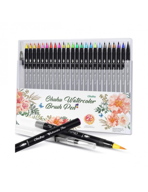 Μαρκαδόροι Ohuhu 25χρ Watercolor Brush Pens Single Brush